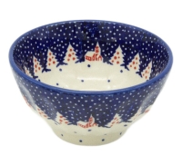 Polish Pottery rice bowl winter village pattern