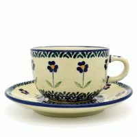 Polish Pottery cup and saucer angelika design
