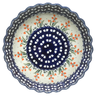 Polish Pottery Quiche Dish - Campanula Red