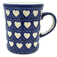 Polish Pottery Mug Straight Pattern Hearts