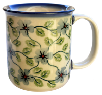 Polish Pottery, straight mug for 220 ml, large handle, Tabea pattern