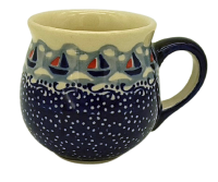 Polish-Pottery-small-belly-mug-bluespot