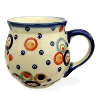 Polish Pottery round mug K-090 Pattern Kadinski