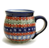 Polish Pottery Mug Round - Sienna Pattern