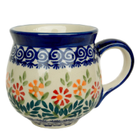 Polish-Pottery-belly-mug-medium-size-traditional-design-adelheid