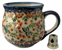 Polish Pottery Mug Round - Florac Pattern