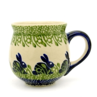 Polish-Pottery-belly-mug-medium-size-traditional-design-garland