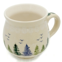 Polish Pottery belly mug 280 ml pattern Pine