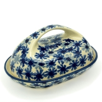 Polish Pottery butterdish oval in pattern Bianca