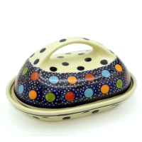 Polish Pottery butter dish large handle - 2.Qual.
