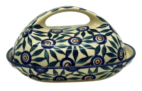 Polish Pottery butterdish oval in pattern Bianca