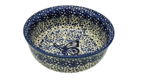Polish Pottery Bowl 200 ml Blauer Falter view from above
