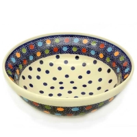Polish Pottery Salad Bowl confetti design - 2.Qual