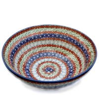 Polish Pottery Bowl dia. 24cm Pattern Sienna