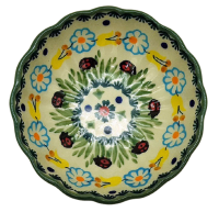 Polish Pottery Scallop Dish (s) - Pattern Ladybird