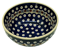 Polish Pottery small salad bowl 700 ml with wide edge, Garland pattern