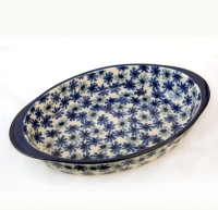 Polish Pottery baking dish 25,5 cm cornflower pattern