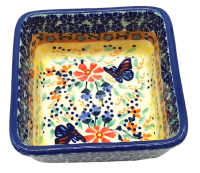 Polish Pottery Square dish 150 ml Papillon view from above