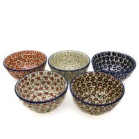 Bunzlauer Keramik Reisschalen-Set 350 ml in 5 Farben der Serie Viola, Ansicht von oben