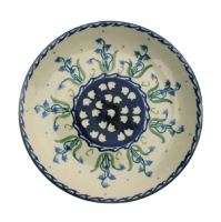 Polish Pottery Dessert or Cake Plate 18 cms Campanula Blue Pattern