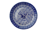 Polish Pottery Dessert or Cake plate 18 cms Blue Flutterer Pattern