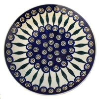 Bunzlauer Keramik Speiseteller 25,5 cm Pfauenauge