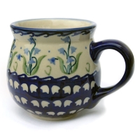Polish Pottery belly mug medium size, bellflower design - 2.Wahl