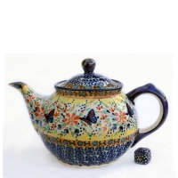 Polish Pottery Teapot - Papillon Pattern