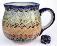 Polish Pottery belly mug medium K-090 pattern Pastelka